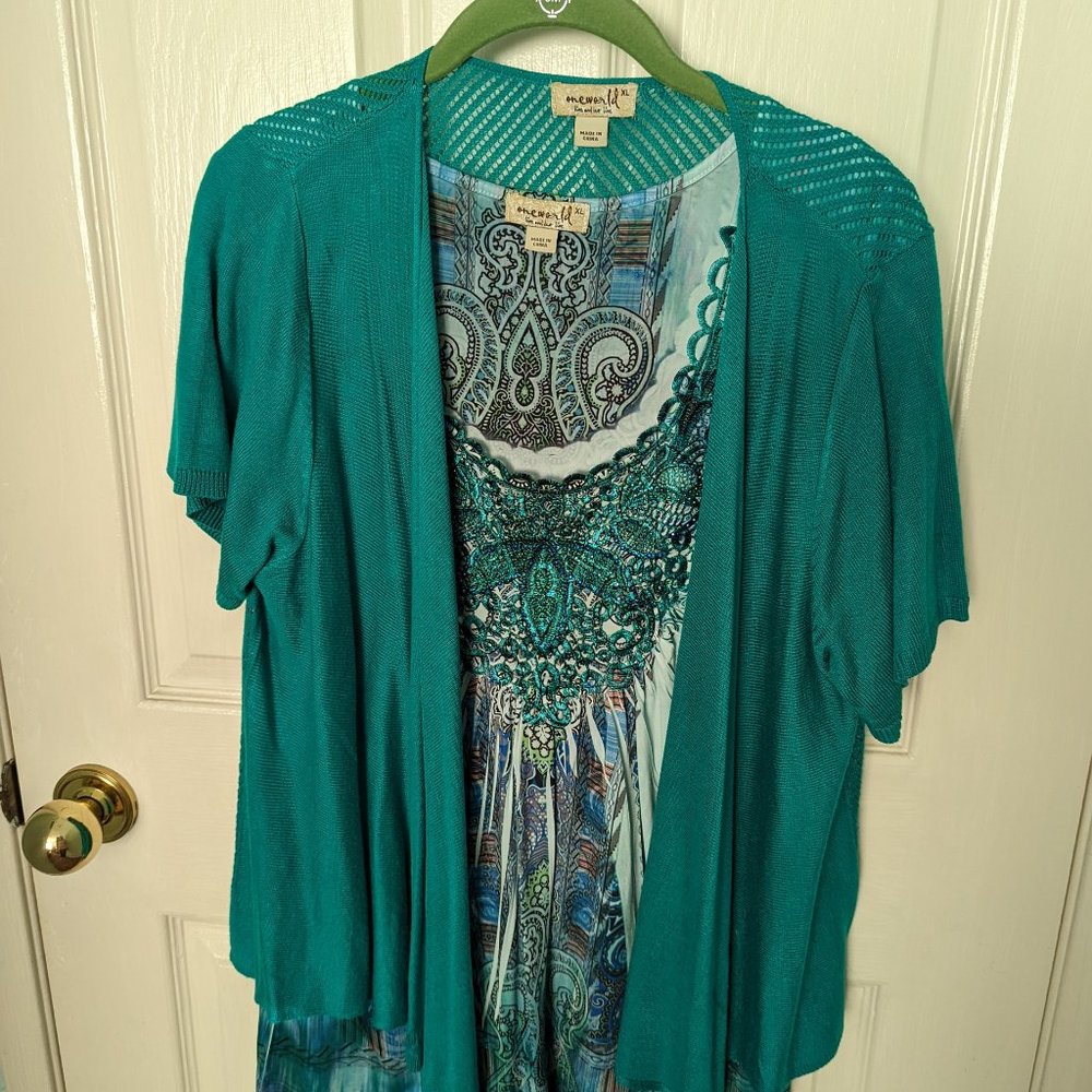 Two Piece Tunic and Cardigan Set